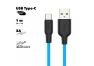 USB кабель HOCO X21 Plus Silicone Type-C 3А силикон 1м (синий, черный)
