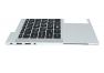 Клавиатура (топ-панель) для ноутбука HP 845 G8 черная с серым топкейсом