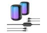 Bluetooth колонка HOCO BS56 Colorful BT5.2, 2x5W, AUX, USB, RGB, с регулятором громкости (черная)