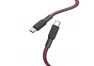 USB-C кабель HOCO X69 Jaeger Type-C 3А PD60W нейлон 1м (черный, красный)