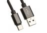 Автомобильная зарядка универсальная 2 USB выхода 2.1 А + кабель USB Type C черная, металлическая, блистер