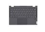 Клавиатура (топ-панель) для ноутбука Lenovo Yoga C640-13IML темно-серая с темно-серым топкейсом