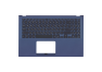 Клавиатура (топ-панель) для ноутбука Asus X512 черная с синим топкейсом