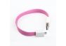 USB Дата-кабель на большом магните плоский Micro USB (розовый/европакет)