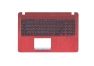 Клавиатура (топ-панель) для ноутбука Asus X540SC черная с красным топкейсом