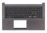 Клавиатура (топ-панель) для ноутбука Asus X521FL черная с серым топкейсом
