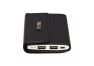 Универсальный внешний аккумулятор Power Bank Wallet Кошелек Li-Pol USB выход 2,1А, 8000 мАч, черная кожа