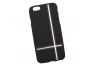 Силиконовая крышка LP для Apple iPhone 6, 6s черная, белые пересекающиеся строчки, европакет