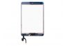 Сенсорное стекло (тачскрин) для iPad mini 3 с разъемом и золотистой кнопкой HOME белое