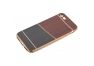 Силиконовая крышка LP для Apple iPhone 7 коричневая и темно-серая кожа, золотая рамка, европакет