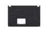Клавиатура (топ-панель) для ноутбука Asus GL702VI черная с черным топкейсом