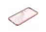 Силиконовый чехол LP для Apple iPhone 6, 6s TPU, Павлин, хром рамка розовое золото со стразами, прозрачный