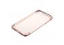 Силиконовый чехол LP для Apple iPhone 7 TPU, хром рамка розовое золото со стразами, прозрачный