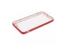 Защитная крышка "LP" для iPhone 7/8 "Glass Case" с красной рамкой (прозрачное стекло/коробка)