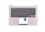 Клавиатура (топ-панель) для ноутбука Asus ZenBook UX305UAB черная с серебристым топкейсом