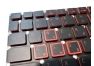 Клавиатура для ноутбука Acer Nitro 5 AN515, AN515-51, AN515-52 черная с подсветкой, красные символы (дефект краски)