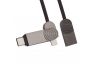 USB кабель WK 3 в 1 Wave WDC-015 Apple 8 pin, Micro USB, USB Type-C черный