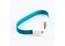 USB Дата-кабель на большом магните для Apple 8 pin, плоский, голубой, европакет