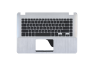 Клавиатура (топ-панель) для ноутбука Asus X505 черная с серебристым топкейсом