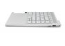 Клавиатура (топ-панель) для ноутбука HP Envy 14-EB серебристая с серебристым топкейсом, с подсветкой