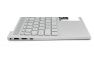 Клавиатура (топ-панель) для ноутбука HP Envy 14-EB серебристая с серебристым топкейсом, с подсветкой