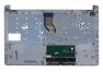 Клавиатура (топ-панель) для ноутбука HP 15S-EQ 15S-FQ серебристая с серебристым топкейсом, с тачпадом (под отпечаток пальца FPR)