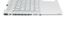 Клавиатура (топ-панель) для ноутбука HP Pavilion 14-DH серебристая с серебристым топкейсом, с подсветкой