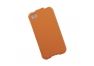 Чехол из эко – кожи LP для Apple iPhone 4, 4s раскладной, оранжевый