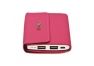 Универсальный внешний аккумулятор Power Bank Wallet Li-Pol USB выход 2,1А, 8000 мАч, розовая кожа