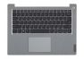 Клавиатура (топ-панель) для ноутбука Lenovo IdeaPad 3-14ITL05 серая с серебристым топкейсом