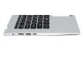 Клавиатура (топ-панель) для ноутбука Acer Swift SF114-34 черная с серебристым топкейсом (с разбора)