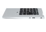 Клавиатура (топ-панель) для ноутбука Acer Swift SF114-34 черная с серебристым топкейсом (с разбора)