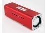 Колонки портативные LP K-101 Металл + 3,5 мм + USB + microSD + заменяемый АКБ + FM радио, красные, коробка