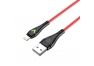 USB кабель BOROFONE BX65 Bright Lightning 8-pin 2.4A TPE LED 1м (красный)