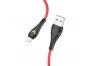 USB кабель BOROFONE BX65 Bright Lightning 8-pin 2.4A TPE LED 1м (красный)