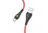 USB кабель BOROFONE BX65 Bright Type-C 3A TPE LED 1м (красный)