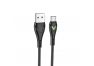 USB кабель BOROFONE BX65 Bright Type-C 3A TPE LED 1м (черный)