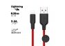 USB кабель HOCO X21 Plus Silicone Lightning 8-pin 2.4А силикон 0.25м (красный, черный)
