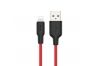 USB кабель HOCO X21 Plus Silicone Lightning 8-pin 2.4А силикон 1м (красный, черный)