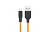 USB кабель HOCO X21 Plus Silicone Lightning 8-pin 2.4А силикон 1м (оранжевый, черный)