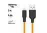 USB кабель HOCO X21 Plus Silicone Lightning 8-pin 2.4А силикон 1м (оранжевый, черный)