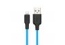 USB кабель HOCO X21 Plus Silicone Lightning 8-pin 2.4А силикон 1м (синий, черный)