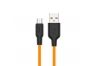 USB кабель HOCO X21 Plus Silicone MicroUSB 2.4А силикон 1м (оранжевый, черный)