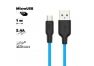 USB кабель HOCO X21 Plus Silicone MicroUSB 2.4А силикон 1м (синий, черный)