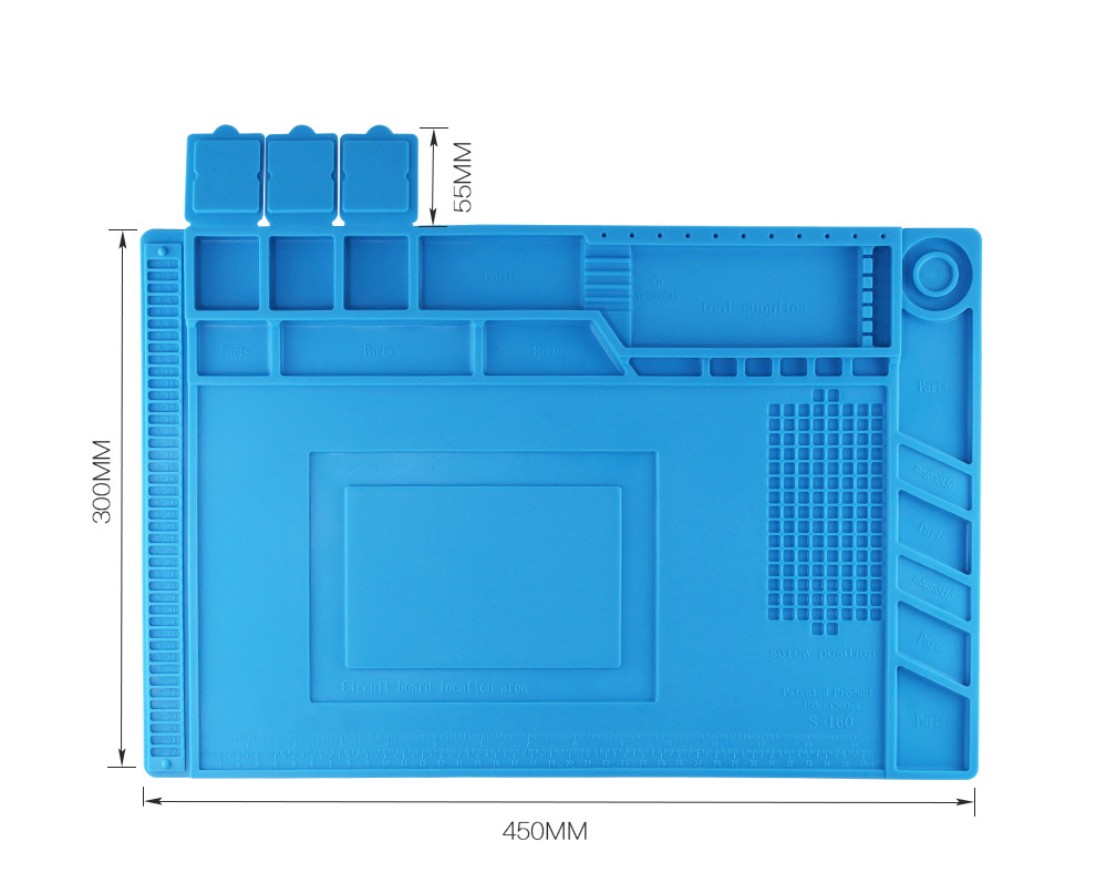 Резиновый коврик для работы с телефонами, планшетами с магнитными ячейками  для мелких деталей 452х292 | AliExpress